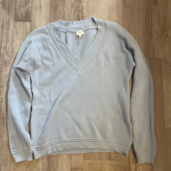 Cyrus light blue, ribbed V-neck sweater size medium - Picture 9 of 15